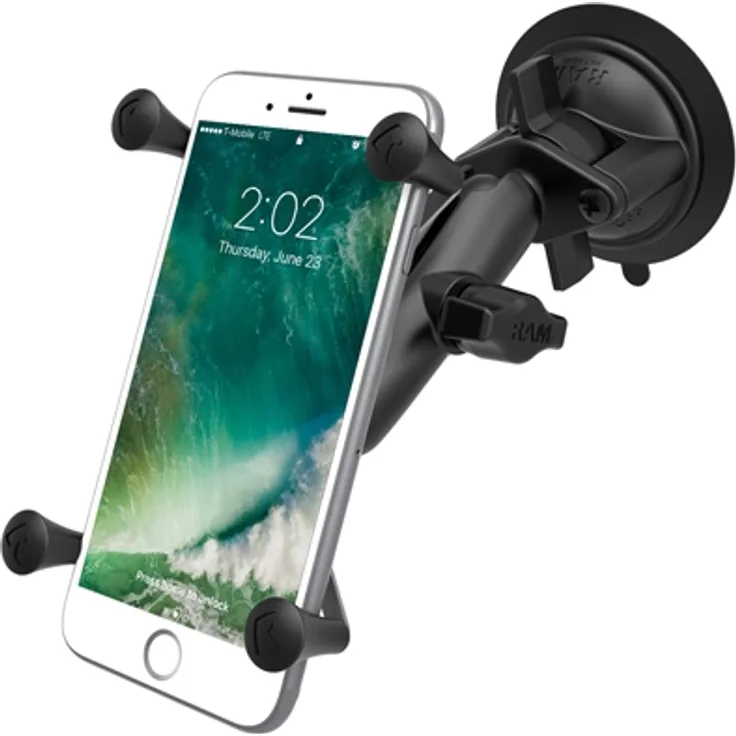 RAM Mount Twist Lock Suction Cup Mount - Handy-Smartphone - Passive Halterung - Schwarz - Aluminium - Komposite - Edelstahl - Apple iPhone 6 Apple iPhone 6 Plus Apple iPhone 6s Apple iPhone 6s Plus Nexus 6 Nexus 5 Samsung - 140 mm (RAM-B-166-UN10U)