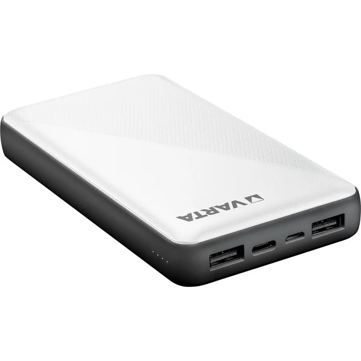 VARTA Power Bank Energy, 15000 mAh, mit 4 Anschlüssen (1x Micro USB, 2x USB A, 1x USB C), kompatibel mit Tablets & Smartphones, inkl. Micro USB Ladekabel, weiß – Bild 5