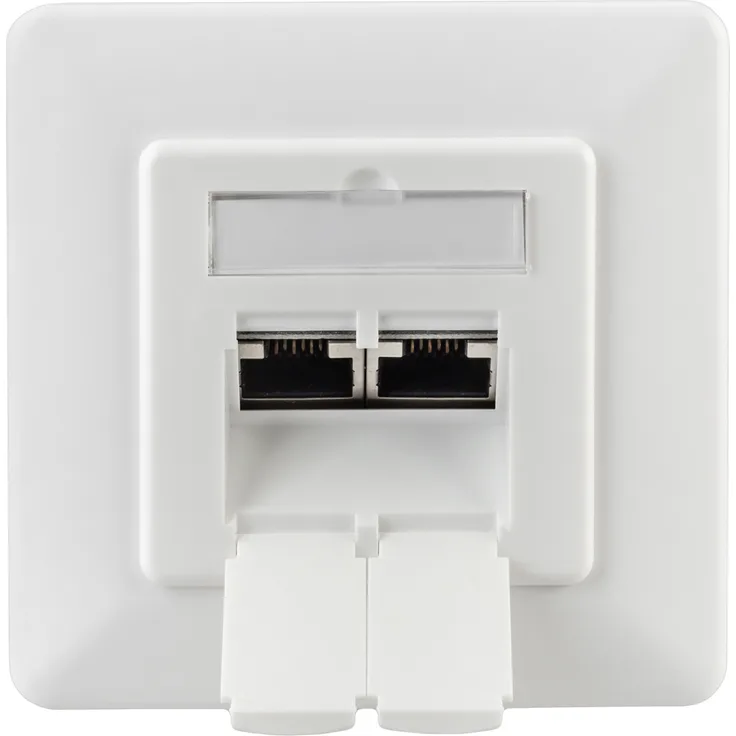 SET Netzwerkdose CAT.6 mit 2X RJ45 Port Aufputz - Unterputz