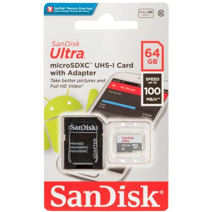 Sandisk SDSQUNR-064G-GN3MA Ultra Micro SDXC Class 10 UHS-I