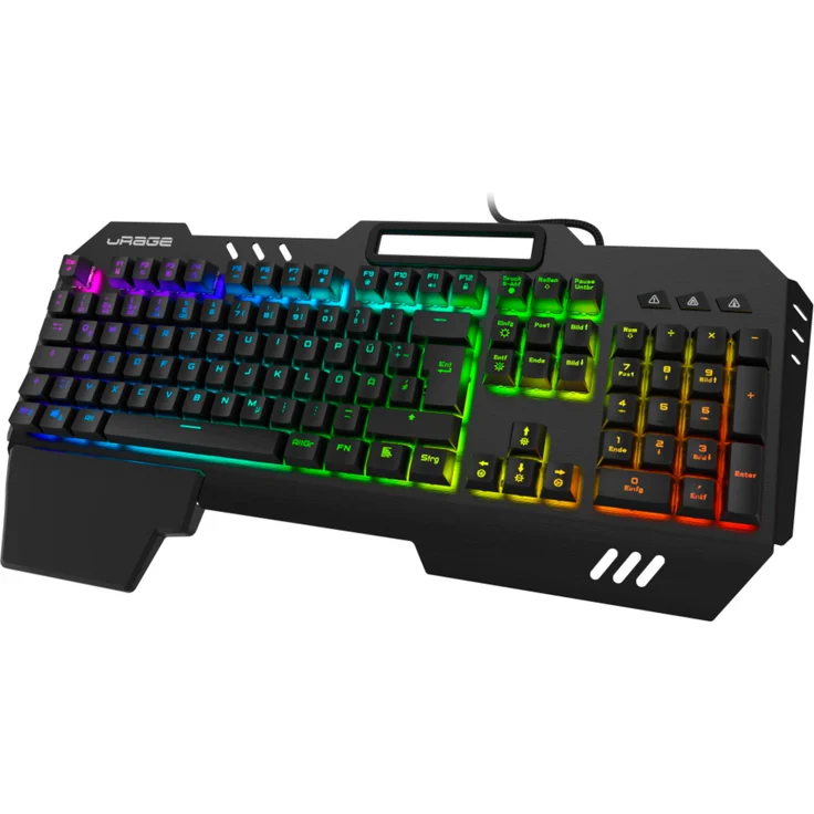 Hama uRage Exodus 800 Mechanical - Tastatur - mit Telefonhalter - backlit - USB - QWERTZ - Deutsch - Outemu Blue - Schwarz (186057) – Bild 5