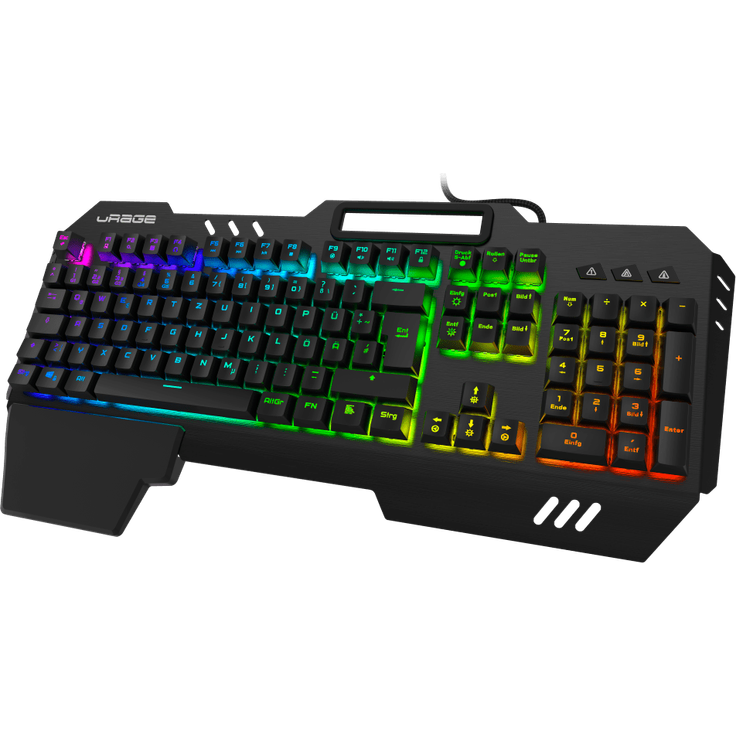 Hama uRage Exodus 800 Mechanical - Tastatur - mit Telefonhalter - backlit - USB - QWERTZ - Deutsch - Outemu Blue - Schwarz (186057) – Bild 6