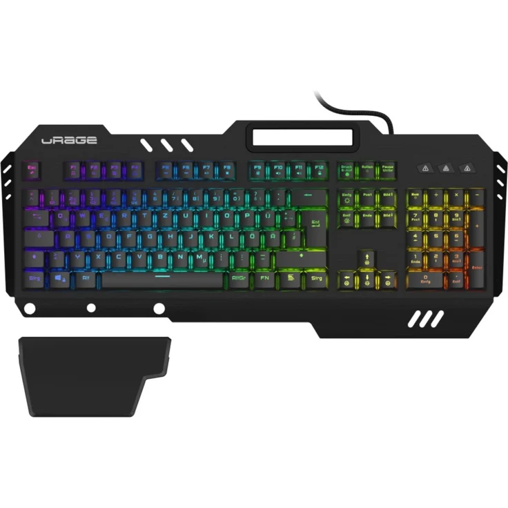 Hama uRage Exodus 800 Mechanical - Tastatur - mit Telefonhalter - backlit - USB - QWERTZ - Deutsch - Outemu Blue - Schwarz (186057) – Bild 3