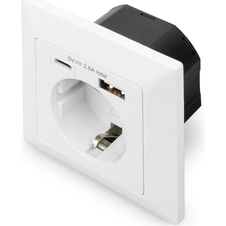 DIGITUS Sicherheits-Steckdose 2 USB Ports UP – Bild 2