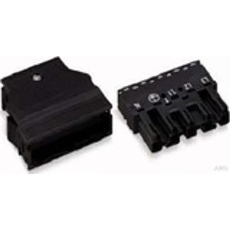 WAGO Stecker 5polig schwarz 2x0,5-4qmm m.Zugentlastung 770-315 - 25 Stück (770-315)