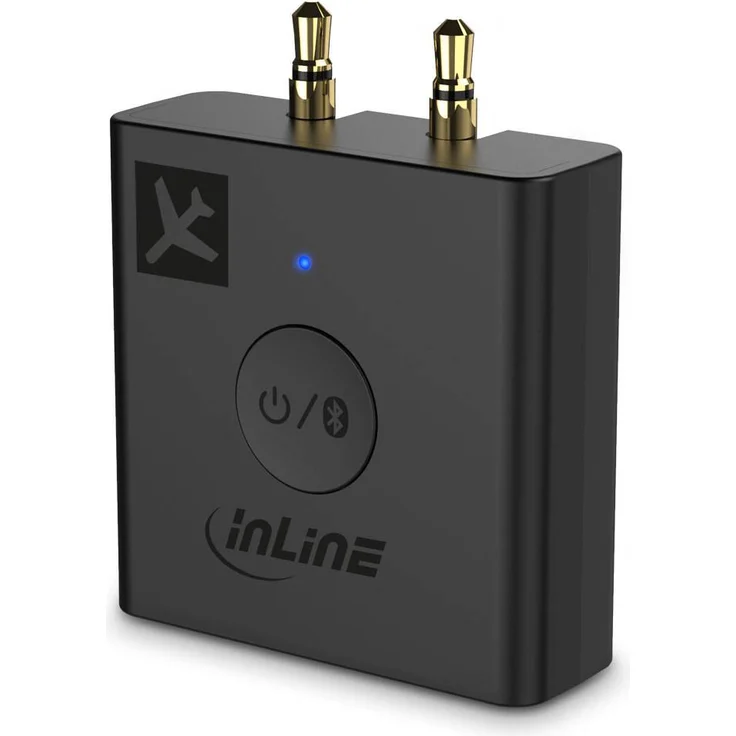 InLine Flugzeug Bluetooth Audio Transmitter Sender BT 5.0 aptX HD-LL Flight Adapter mit Ladecase - Preisvergleich – Bild 1