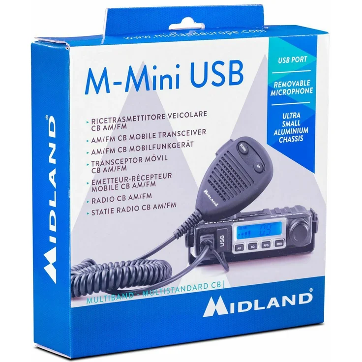 Midland M-Mini USB, CB-Funkgeraet Multistandard mit USB-Ladebuchse, Mikrofon, Ha – Bild 2