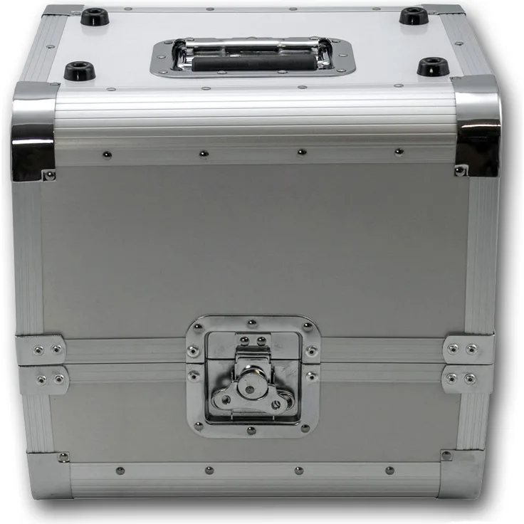 LP Plattencase PRO silber 50:50 Split, 80LPs | DJ Plattenkoffer für 80 Schallplatten