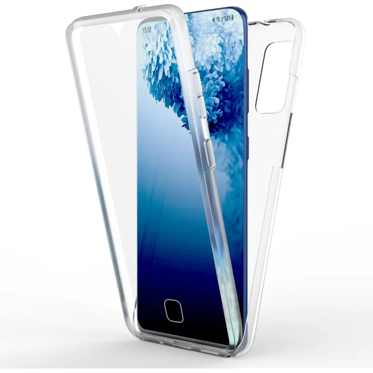 NALIA 360 Grad Handyhülle, geeignet für Samsung Galaxy S20 FE, Clear Case Schutz Cover Etui, transparent
