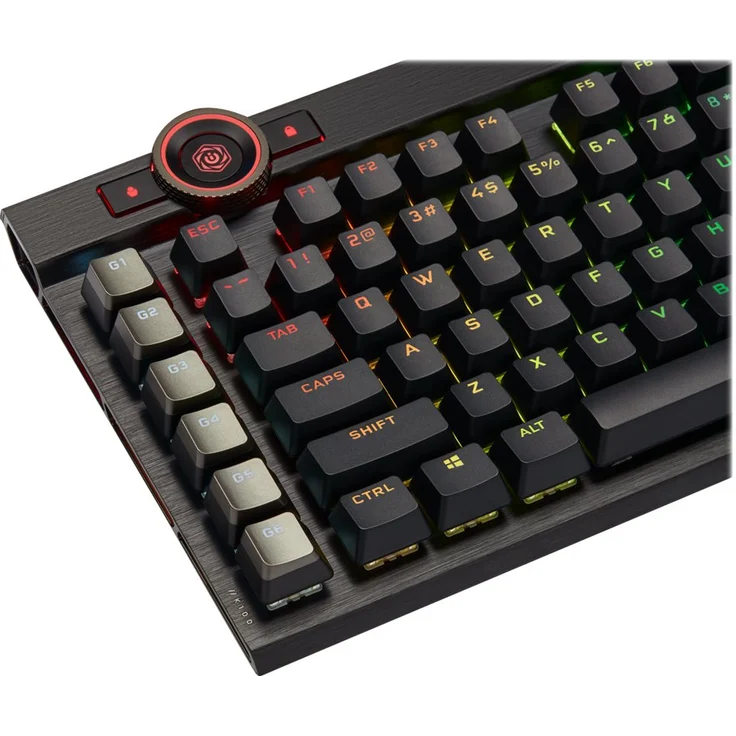 CORSAIR Gaming K100 RGB - Tastatur - Hintergrundbeleuchtung - USB - Deutsch QWERTZ - CORSAIR OPX RGB - Aluminium schwarz eloxiert (gebürstet) (CH-912A01A-DE) – Bild 9