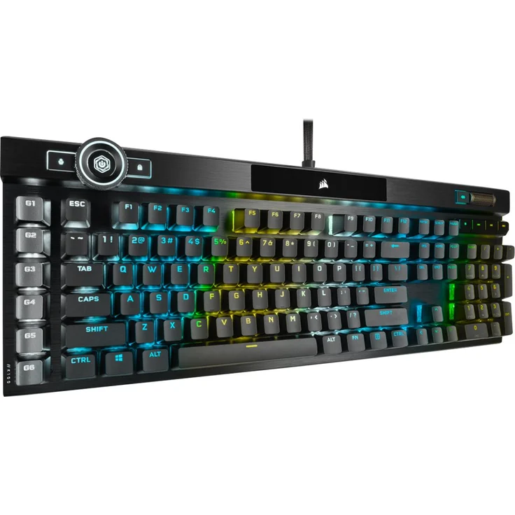 CORSAIR Gaming K100 RGB - Tastatur - Hintergrundbeleuchtung - USB - Deutsch QWERTZ - Cherry MX Speed RGB Silberschalter - Aluminium schwarz eloxiert (gebürstet) (CH-912A014-DE) – Bild 10
