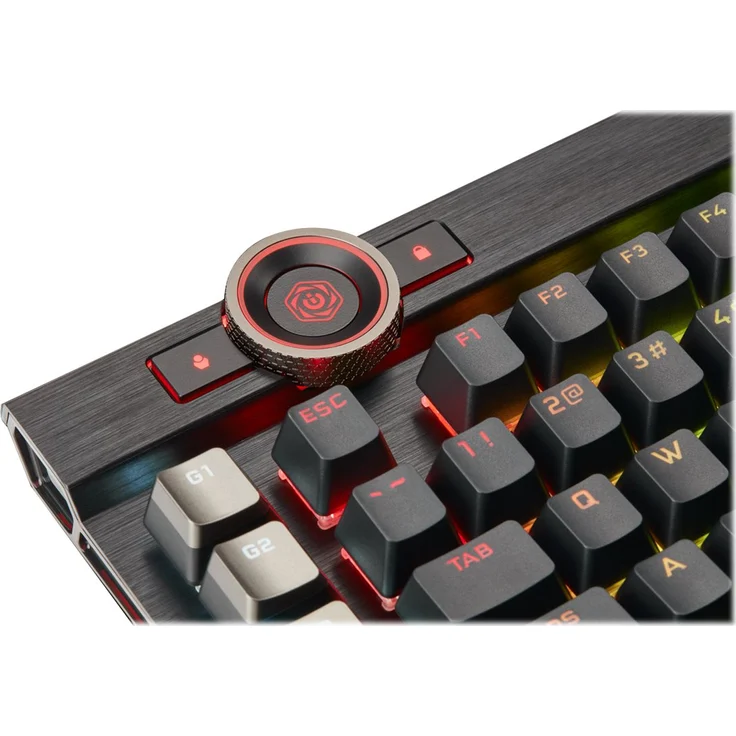 CORSAIR Gaming K100 RGB - Tastatur - Hintergrundbeleuchtung - USB - Deutsch QWERTZ - Cherry MX Speed RGB Silberschalter - Aluminium schwarz eloxiert (gebürstet) (CH-912A014-DE) – Bild 6