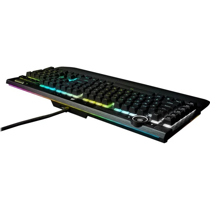 CORSAIR Gaming K100 RGB - Tastatur - Hintergrundbeleuchtung - USB - Deutsch QWERTZ - Cherry MX Speed RGB Silberschalter - Aluminium schwarz eloxiert (gebürstet) (CH-912A014-DE) – Bild 3