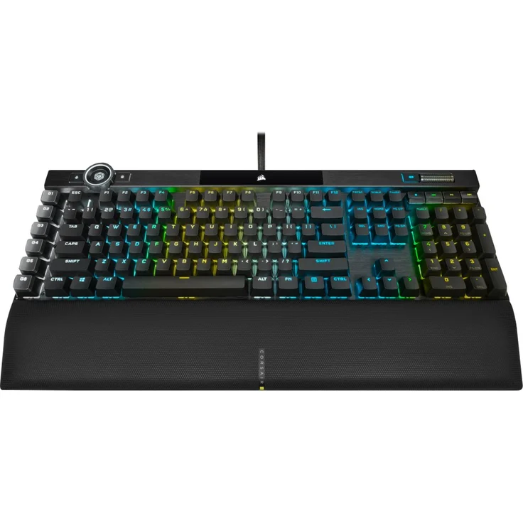 CORSAIR Gaming K100 RGB - Tastatur - Hintergrundbeleuchtung - USB - Deutsch QWERTZ - Cherry MX Speed RGB Silberschalter - Aluminium schwarz eloxiert (gebürstet) (CH-912A014-DE) – Bild 5
