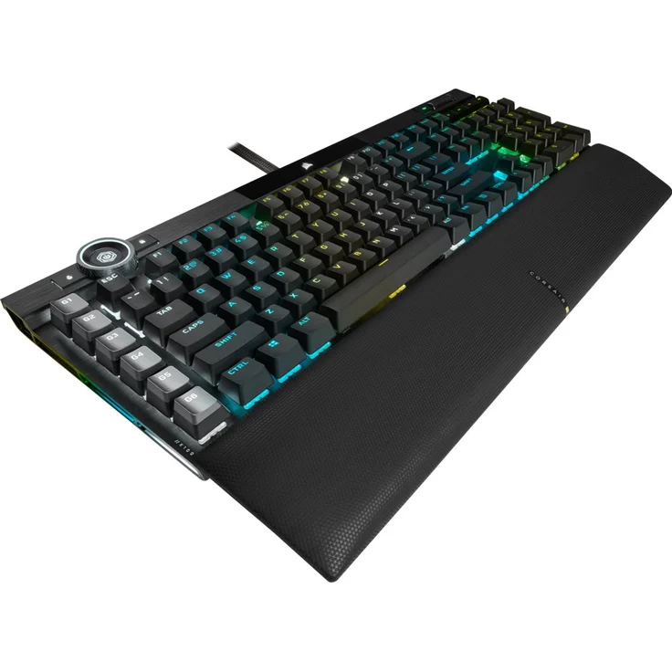 CORSAIR Gaming K100 RGB - Tastatur - Hintergrundbeleuchtung - USB - Deutsch QWERTZ - Cherry MX Speed RGB Silberschalter - Aluminium schwarz eloxiert (gebürstet) (CH-912A014-DE) – Bild 2