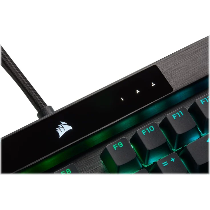 CORSAIR Gaming K100 RGB - Tastatur - Hintergrundbeleuchtung - USB - Deutsch QWERTZ - Cherry MX Speed RGB Silberschalter - Aluminium schwarz eloxiert (gebürstet) (CH-912A014-DE) – Bild 4