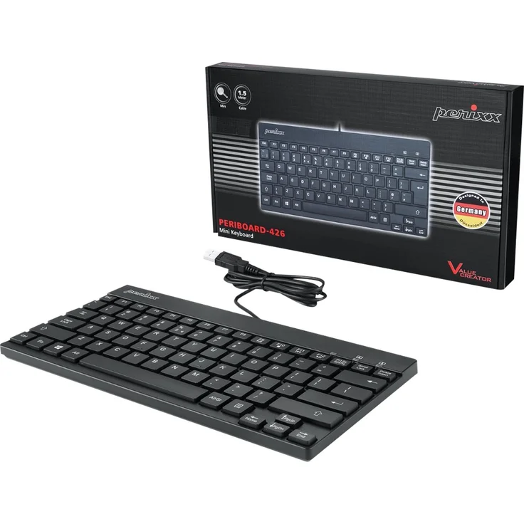 Perixx PERIBOARD-426 - Tastatur - USB - Schwarz (PERIBOARD-426) Deutsches Tastaturlayout QWERTZ – Bild 2