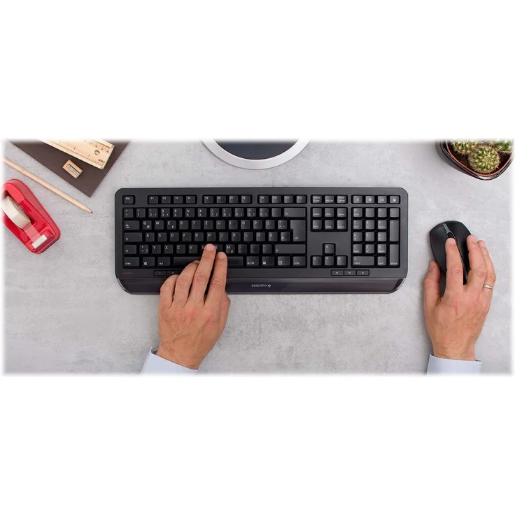 CHERRY GENTIX DESKTOP - Tastatur-und-Maus-Set - kabellos - 2.4 GHz - Belgien AZERTY - Schwarz (JD-7000BE-2) – Bild 7