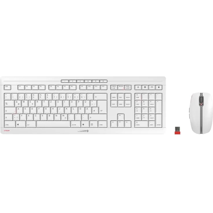 CHERRY STREAM DESKTOP - Tastatur-und-Maus-Set - kabellos - 2.4 GHz - Deutsch QWERTZ - CHERRY SX - Pale Gray (JD-8500DE-0) – Bild 1