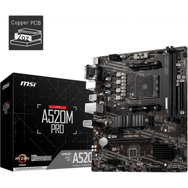 MSI A520M PRO - mini ATX, AMD A520, Sockel AM4, Dual-channel DDR4-SDRAM (A520M PRO) – Bild 5