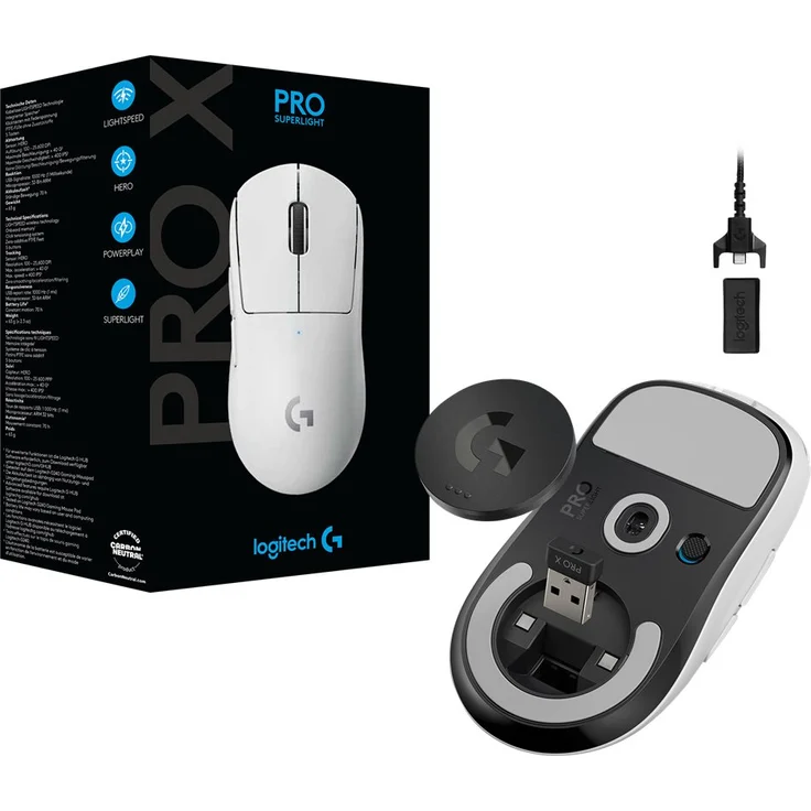Logitech Gaming PRO X SUPERLIGHT Gaming-Maus, weiß, HERO-Sensor – Bild 12
