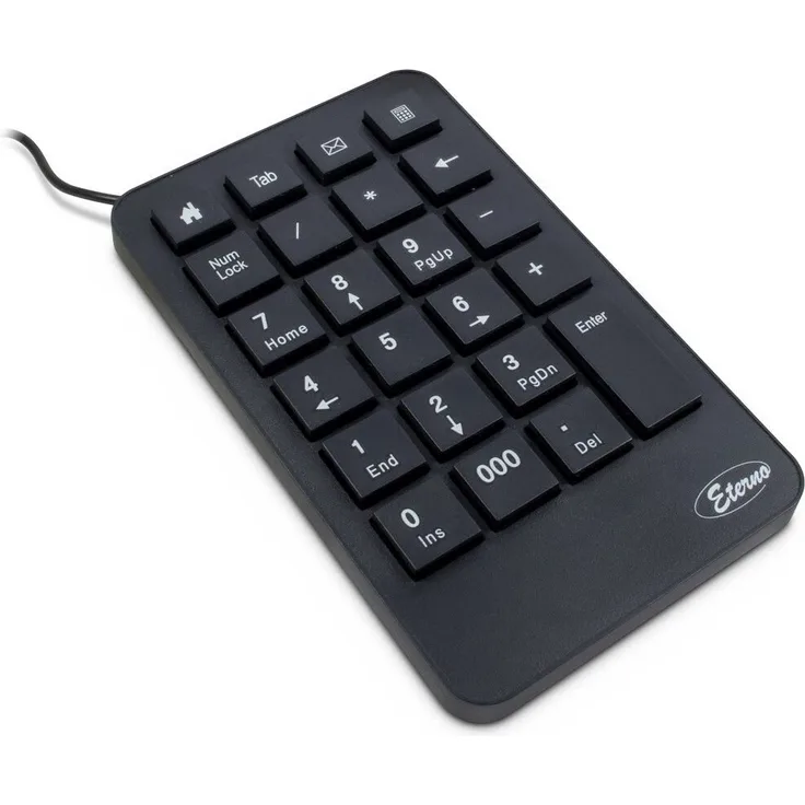 INTER-TECH KB-120 Keypad - drahtgebunden - 23 Tasten Funktionst. Browser Taschenrechner Zusatzt. TAB Backspace und 000