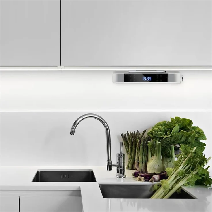 KR-140 Bluetooth Küchenradio Freisprechfunktion UKW LED-Leuchte silber Weiß – Bild 2