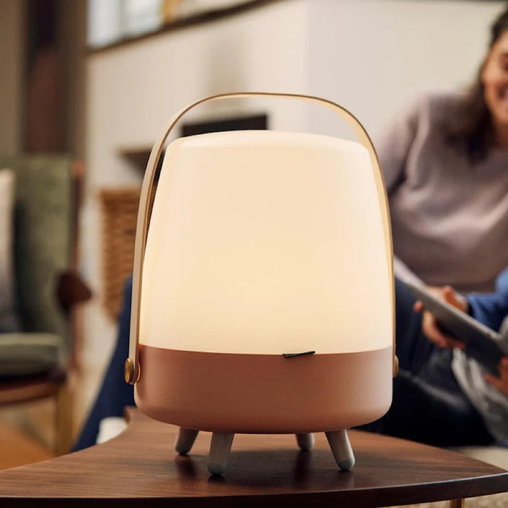 Kooduu Lite-up Play Light Rose LED Standleuchte Dimmbar Kabelloser Bluetooth-Lautsprecher koppelbar, rosa – Bild 4
