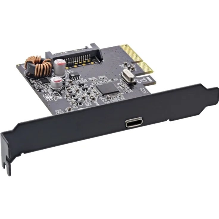 InLine Schnittstellenkarte PCIe x4 USB 3.2 Gen.2x2 1x USB Typ-C inkl Low-Profile Slotblech