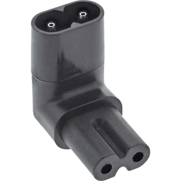 InLine - Adapter für Power Connector - IEC 60320 C8 nach oben angewinkelt bis IEC 60320 C7 nach unten abgewinkelt - 2,5 A - Schwarz (16723H)