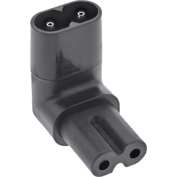 InLine - Adapter für Power Connector - IEC 60320 C8 nach oben angewinkelt bis IEC 60320 C7 nach unten abgewinkelt - 2,5 A - Schwarz (16723H) – Bild 1