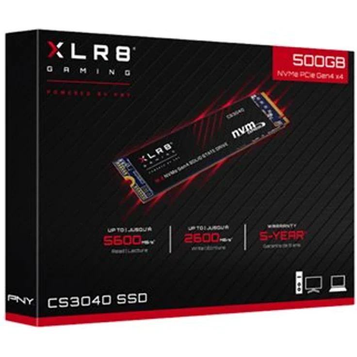 PNY XLR8 CS3040 - Solid-State-Disk - 500 GB - intern - M.2 2280 - PCI Express 4.0 x4 (NVMe) (M280CS3040-500-RB) – Bild 4
