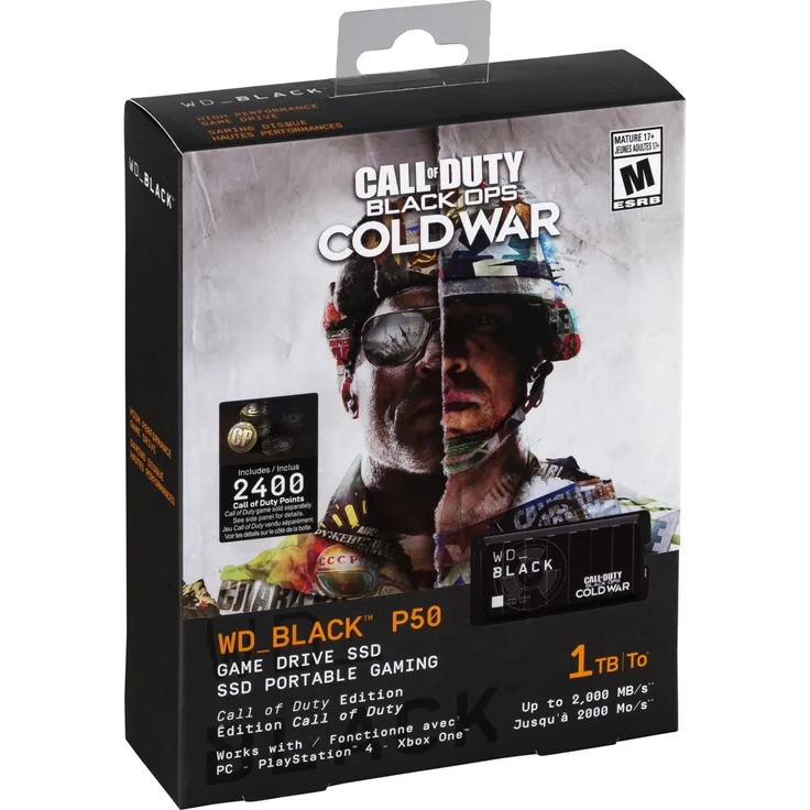 WD_Black P50 Game Drive SSD WDBAZX0010BBK - Call of Duty: Black Ops Cold War Special Edition - Solid-State-Disk - 1 TB - extern (tragbar) - USB 3.2 Gen 2x2 (USB-C Steckverbinder) – Bild 3
