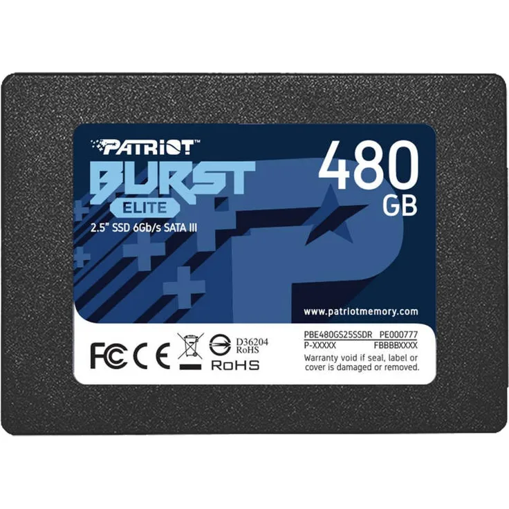 Patriot Burst Elite - Solid-State-Disk - 480 GB - intern - 2.5 Zoll (6.4 cm) - SATA 6Gb/s (PBE480GS25SSDR)
