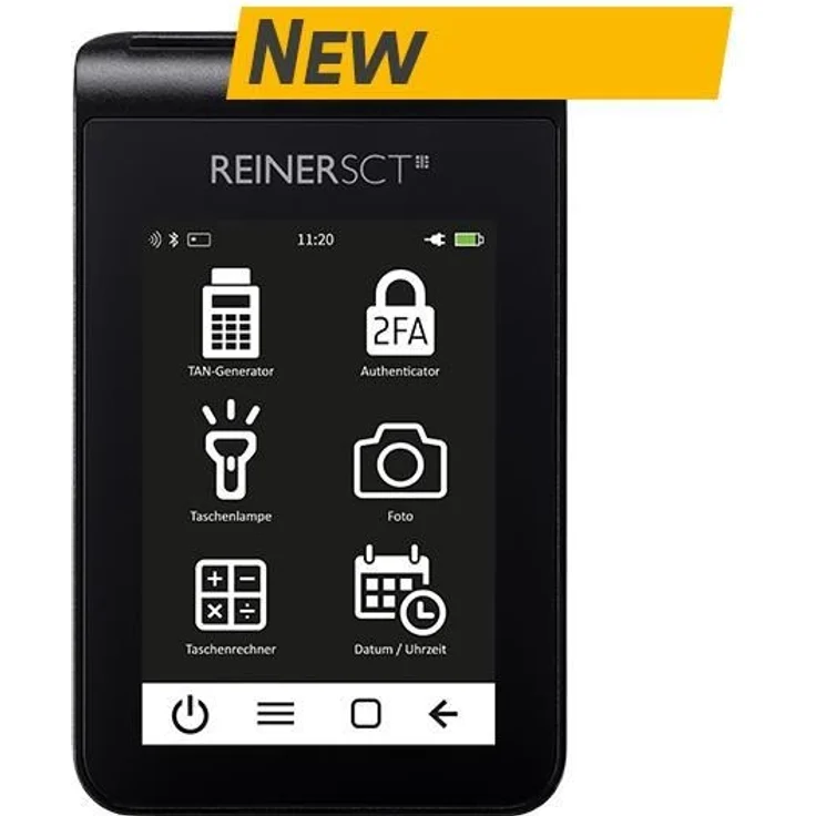 REINERSCT tanJack deluxe Logo Zwei-Faktor-Authentisierung Photo QR-Leser Kalenderfunktion Temperaturanzeige Kalkulator – Bild 2