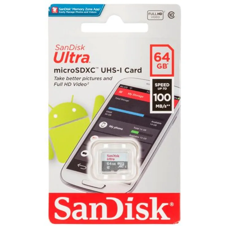 Sandisk SDSQUNR-064G-_N3MN Ultra Micro SDXC Class 10 UHS-I