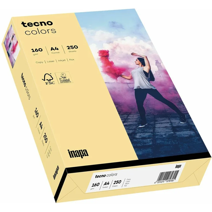 tecno Multifunktionspapier colors, A4, 160 g-qm, hellchamois – Bild 1