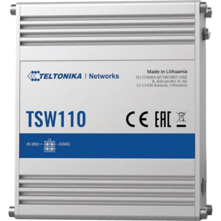 Teltonika TSW110 Netzwerk-Switch Unmanaged Gigabit Ethernet (10-100-1000) Power over Ethernet (PoE) Blau - Grau (TSW110)