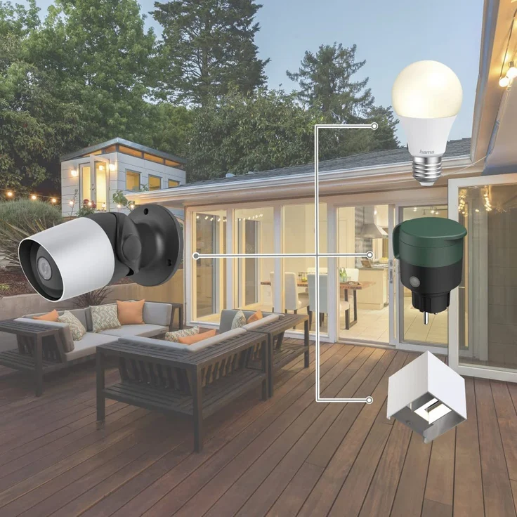 Hama 00176577 Überwachungskamera WLAN, WLAN Kamera für außen, Outdoor-Kamera mit Sprach- und App-Steuerung, wetterfeste Außenkamera mit Bewegungsmelder, Nachtsicht, 2-Wege-Audio, Aufzeichnung, 1080p, schwarz – Bild 8