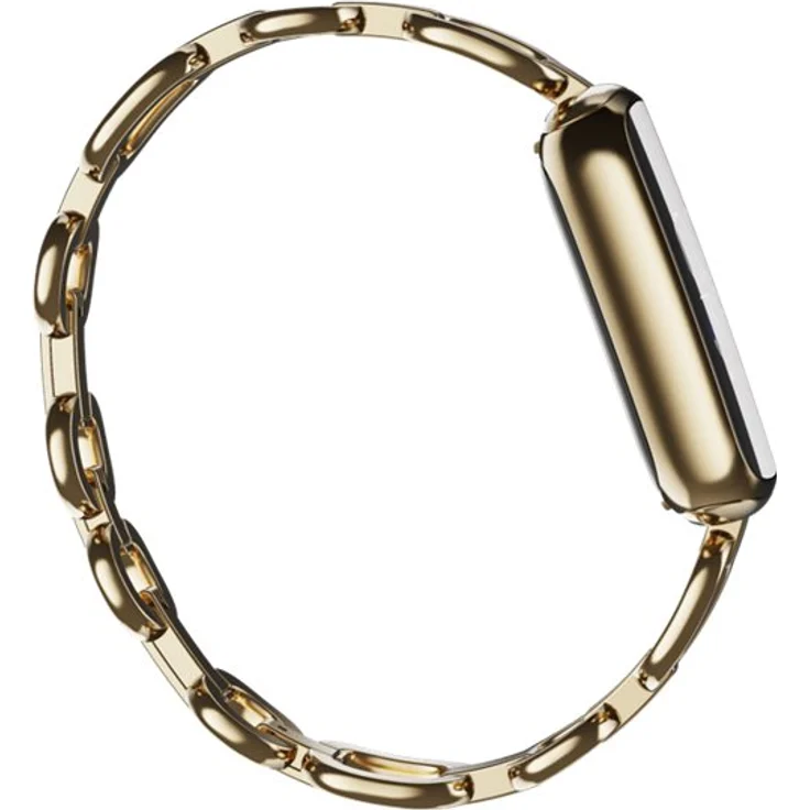 Fitbit Luxe Fitness-Tracker GPS, Damen, Einheitsgröße, Edelstahlgehäuse, Edelstahlarmband, Soft Gold/Peony – Bild 4