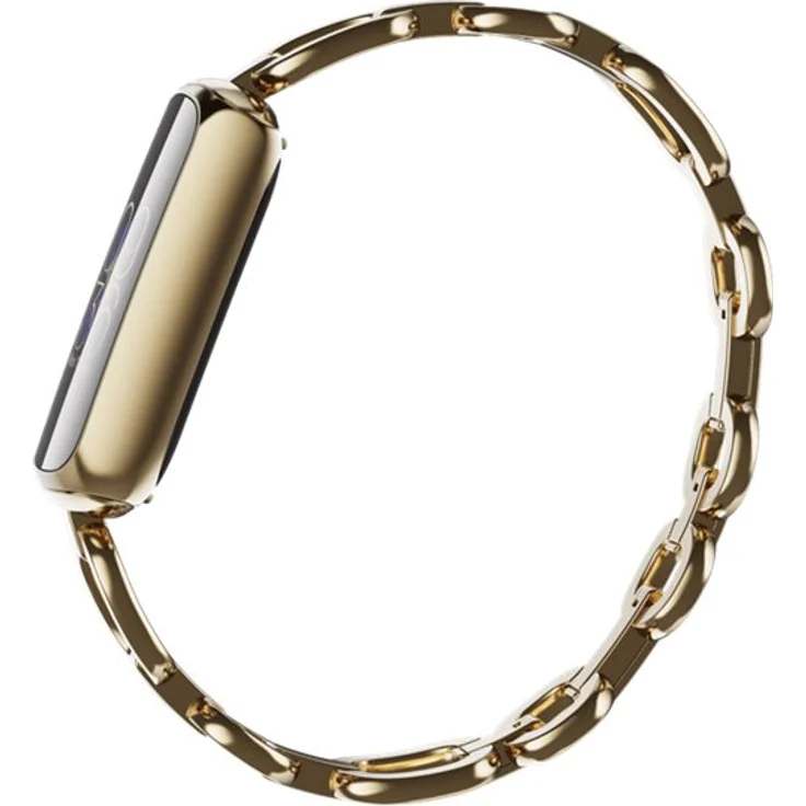Fitbit Luxe Fitness-Tracker GPS, Damen, Einheitsgröße, Edelstahlgehäuse, Edelstahlarmband, Soft Gold/Peony – Bild 3