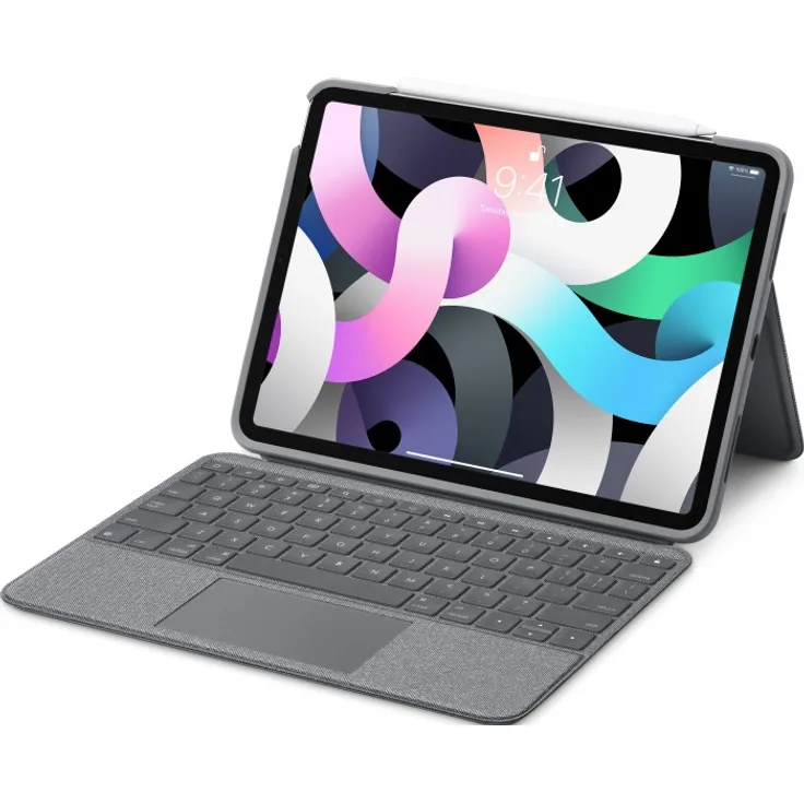 Logitech Folio Touch, KeyboardDock mit Trackpad für iPad Air 4, Oxford grau, FR (920-009958)