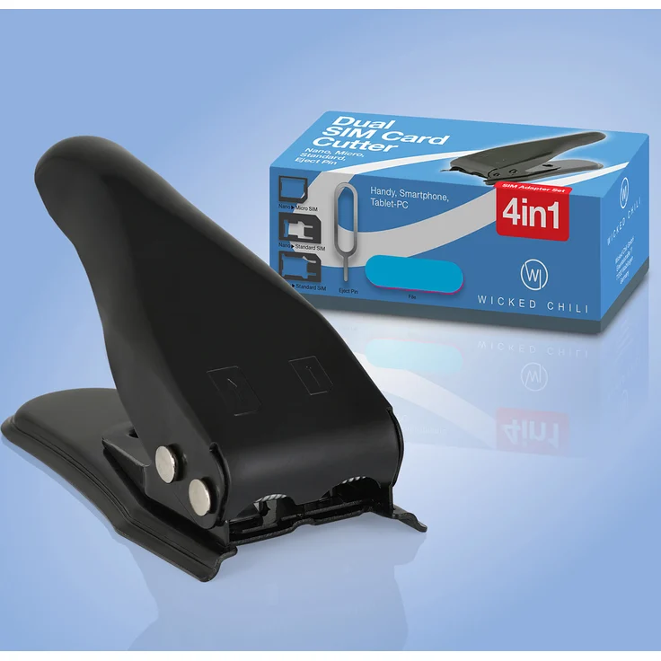 Wicked Chili Dual Sim Karten Stanze und 5in1 Adapter Set (Nano, Micro, Standard, Nadel Pin, Feile) Simkartenstanzer SIM- Cutter Stanzgerät Kartenschneider für Handy, Smartphone und Tablet – Bild 5