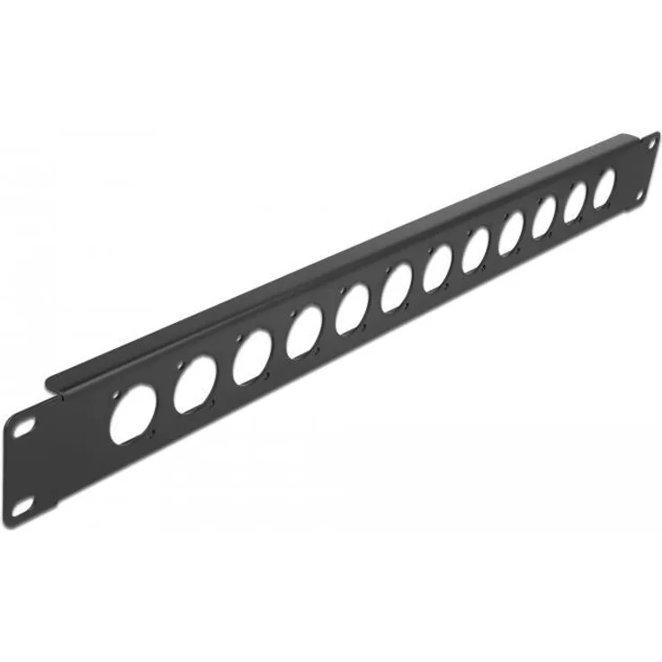 Delock D-Type - Patchpanel (Blindblech) - Rack montierbar - Schwarz - 1U - 48,3 cm (19'') - 12 Ports (86500)