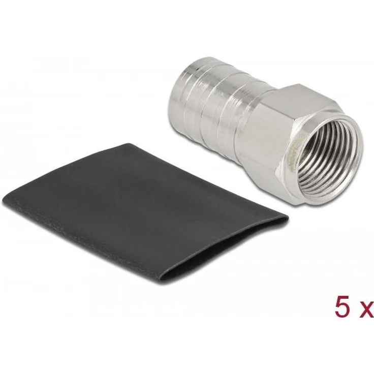 Delock F Stecker zum Crimpen RG6 mit passendem Schrumpfschlauch (90033)