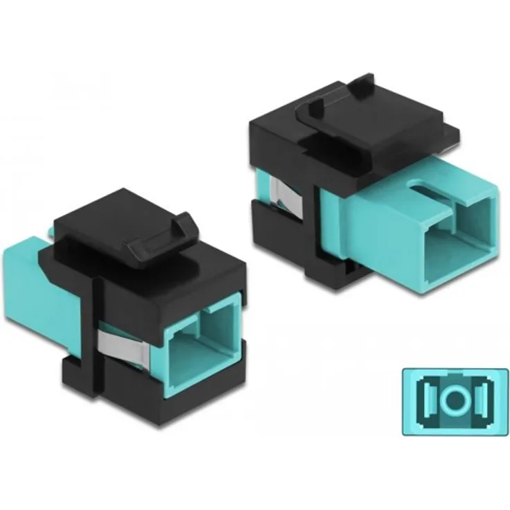Delock Keystone Modul SC Simplex Buchse zu SC Simplex Buchse aqua - schwarz (86814)
