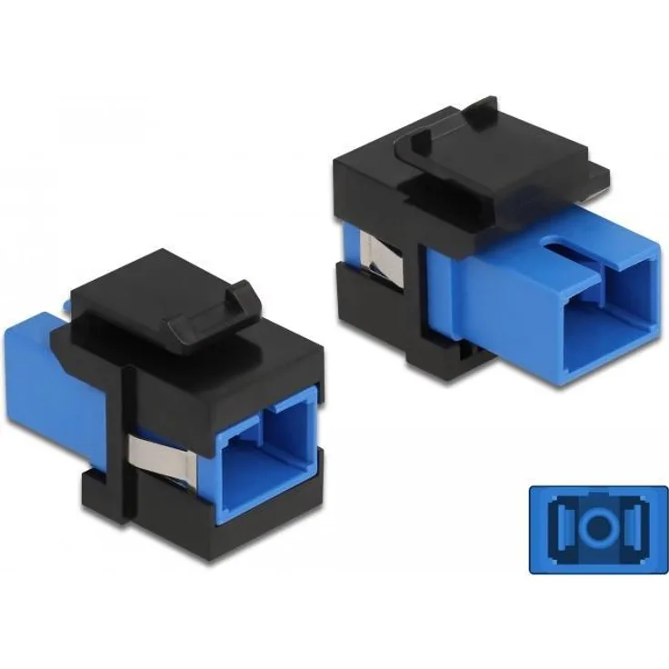 Delock Keystone Modul SC Simplex Buchse zu SC Simplex Buchse blau - schwarz (86812)