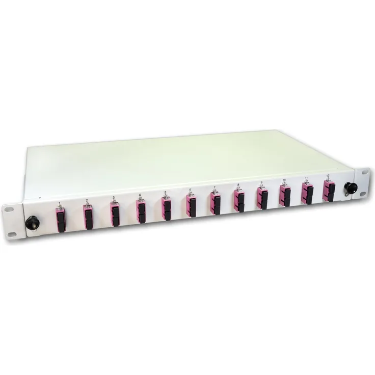 Lightwin LWL Spleissbox, 24 Fasern, 12x DSC Multimode, 50-125µm OM4 Pigtail Spleißboxen (SPBOX 24G50 OM4 DSC)