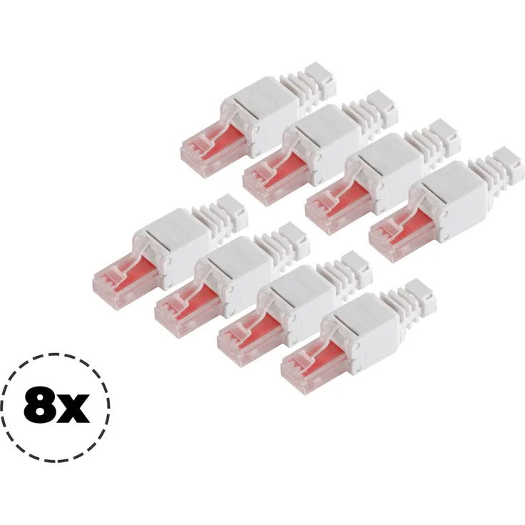 S-CONN maximum connectivity SET - Netzwerkstecker, cat. 6 Tool-less RJ45 Stecker mit Knickschutz ungeschirmt - 4 Stück (75011-8)