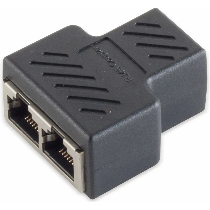 S-CONN maximum connectivity Adapter Modular Patch Verbinder-cat. 6A Patchkabeladapter, RJ 45 Buchse auf 2 x RJ 45 Buchse, Vollgeschirmt (08-01040)